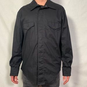 Mens Lip Service Button-Up Black Shirt